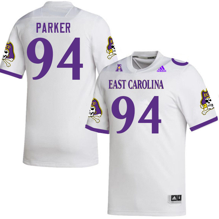 Men #94 Carson Parker ECU Pirates College Football Jerseys Stitched Sale-White